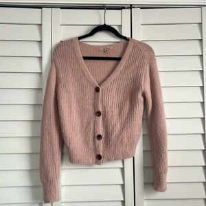 Button up fuzzy sweater